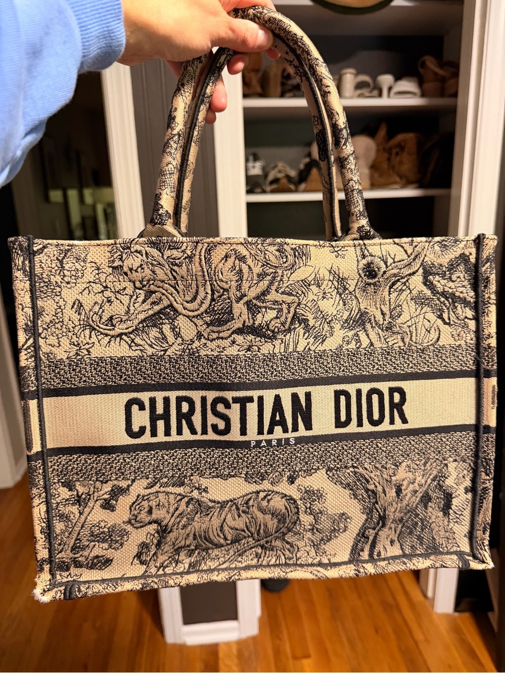 Dior Medium Beige & Black Book Tote